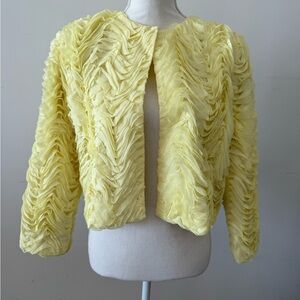 Zara Light Yellow Textured Jacket